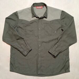 SIMMS Fishing Button Up Shirt Men's 2XL Long Sleeve Two Tone Western Style